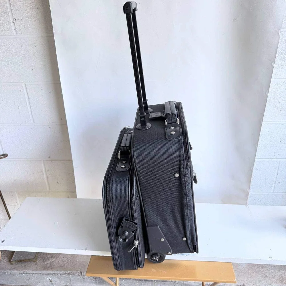 Jourdan 2-in-1 Business Travel Case Rolling Luggage Set Black Style 2365 NIB